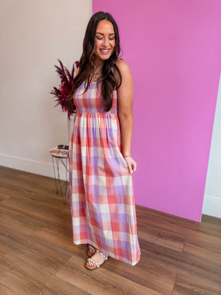 Pretty In Plaid Midi Dress