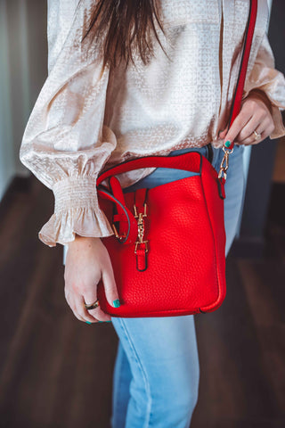 Agnes Classic Satchel-Red