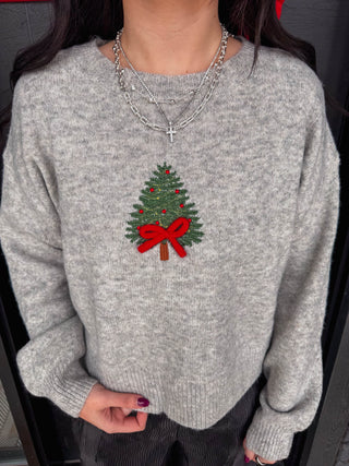 All Spruced Up Sweater-H. Grey