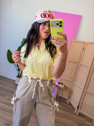 Tatum Knit Top-Yellow