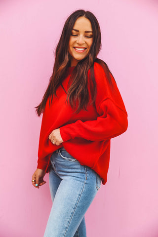 Zoe Sweater-Red