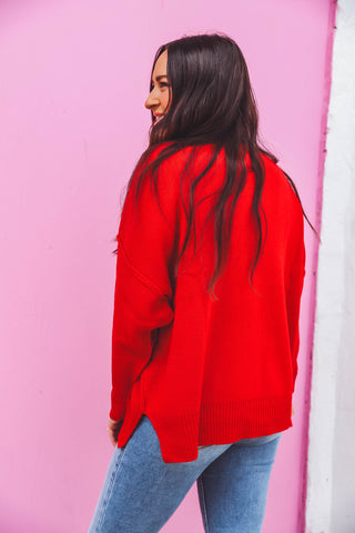 Zoe Sweater-Red