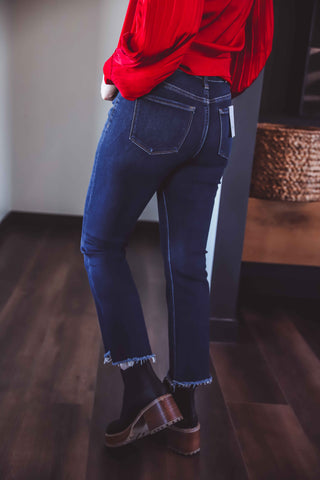 Mollie High Rise Crop Flare Denim