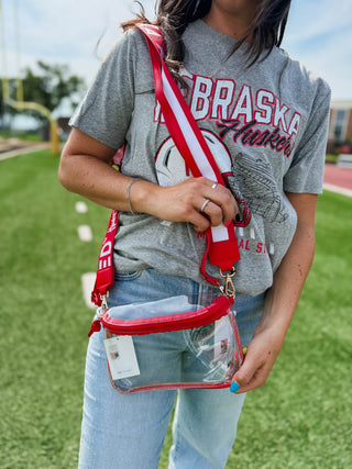 Nebraska Clear Logo Strap Sling Bag