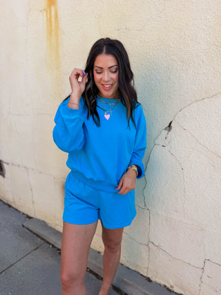 Simply Styled Pullover-Azure Blue
