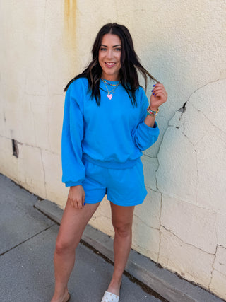 Simply Styled Shorts-Azure Blue