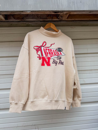 Nebraska Campus Charm Mock Neck