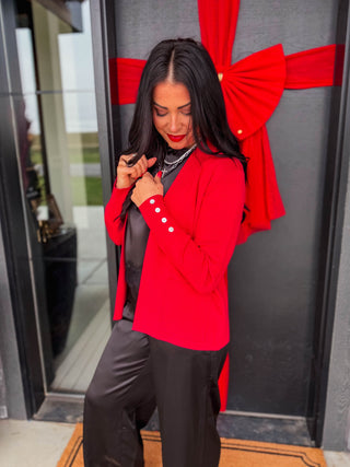 Warm Wishes Cardigan-Red