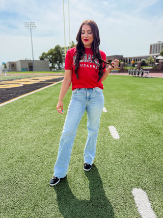 Nebraska Huskers Tee-Red/Camo