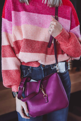 Agnes Classic Satchel-Plum