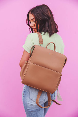 Kylie Small Backpack-Latte Pebbled