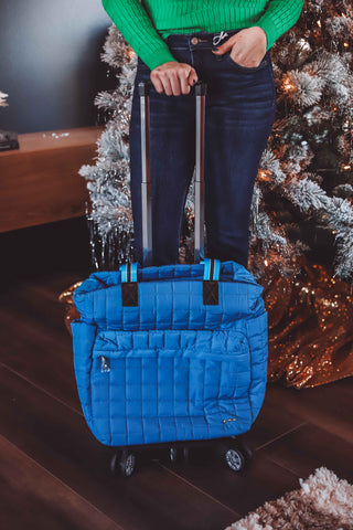 Tenley Quilted Roller Bag-Blue