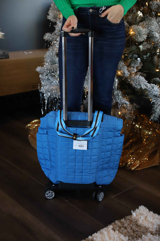 Tenley Quilted Roller Bag-Blue