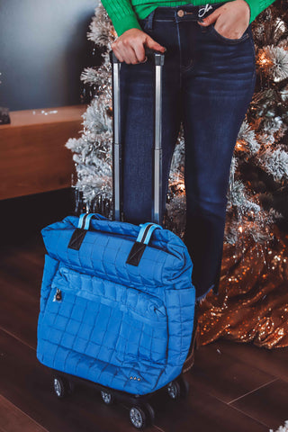 Tenley Quilted Roller Bag-Blue