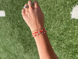 Gameday Bracelet Set-Orange/White