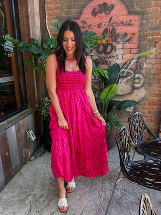 Sweet Summertime Maxi Dress-Fuchsia Multi