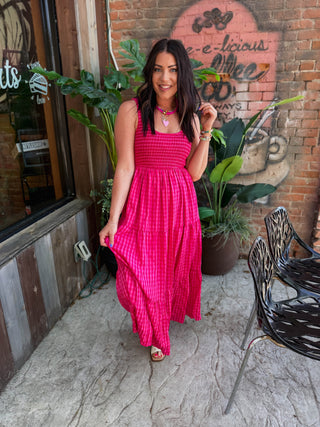 Sweet Summertime Maxi Dress-Fuchsia Multi