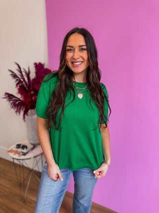 Carrie Knit Top-Green
