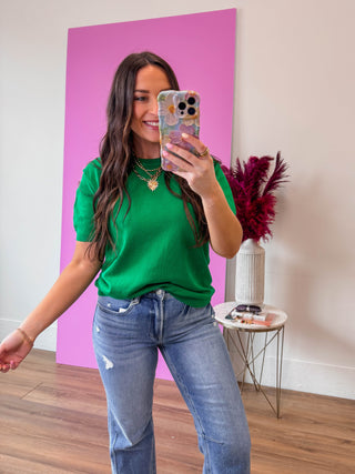 Carrie Knit Top-Green