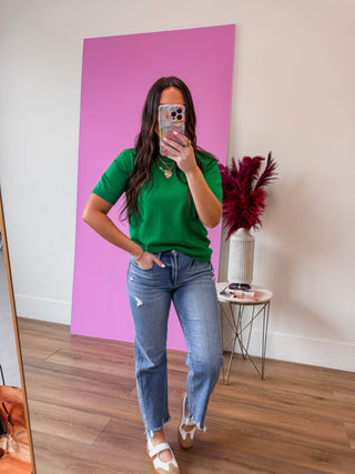Carrie Knit Top-Green