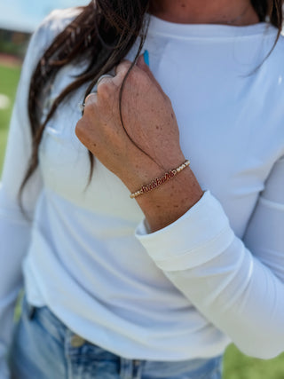 Nebraska Huskers Enamel Script Stretch Bracelet