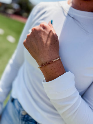 Nebraska Huskers Enamel Script Stretch Bracelet