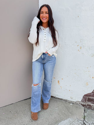 Janelle Knit Henley Top