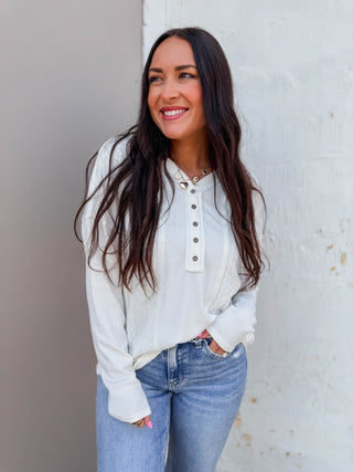 Janelle Knit Henley Top