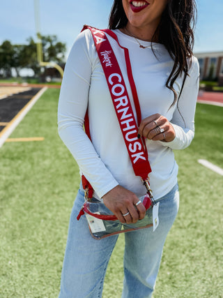 Nebraska Clear Logo Strap Sling Bag