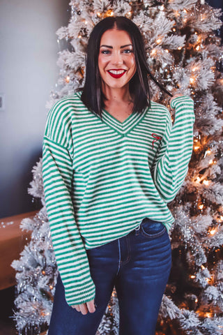 Noel Striped Bow Sweater