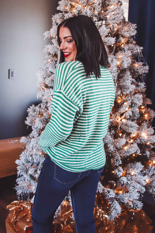 Noel Striped Bow Sweater