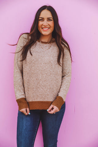 Kelsey Striped Sweater-Ginger