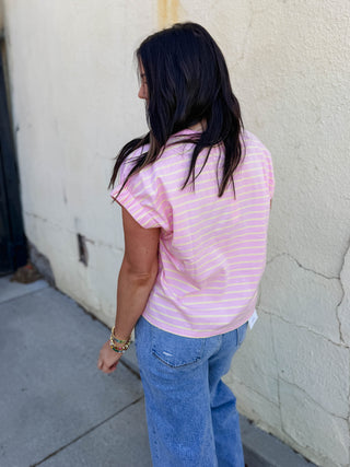 Pink Lemonade Striped Tee