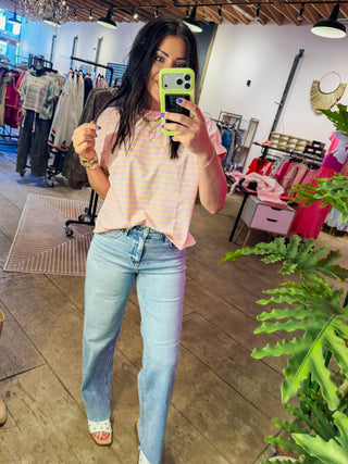 Pink Lemonade Striped Tee