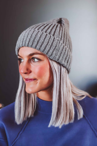 Knitted Beanie-Grey