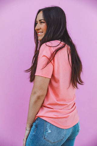 Everyday Basic Tee-Coral