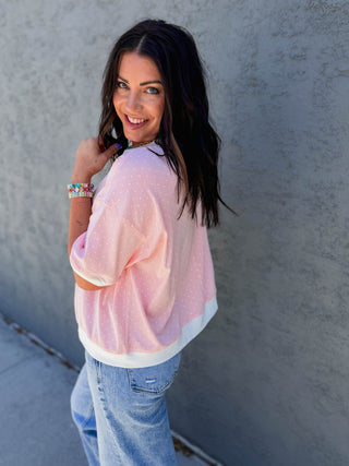 Ellie Polka Dot Tee-Light Pink