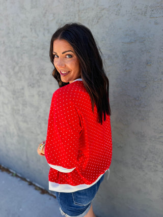 Ellie Polka Dot Tee-Red