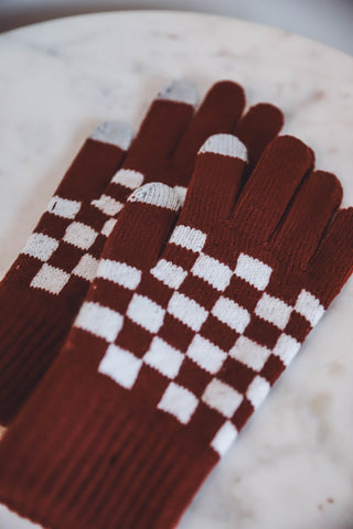 Checker Wool Gloves