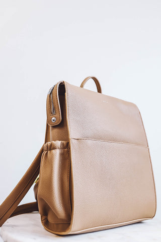 Kylie Small Backpack-Latte Pebbled