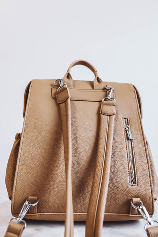 Kylie Small Backpack-Latte Pebbled