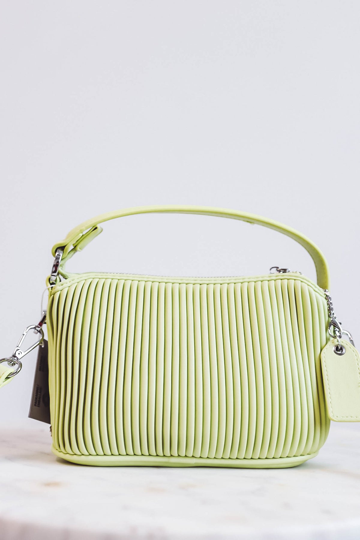 Ella Crossbody-Lime Pleated