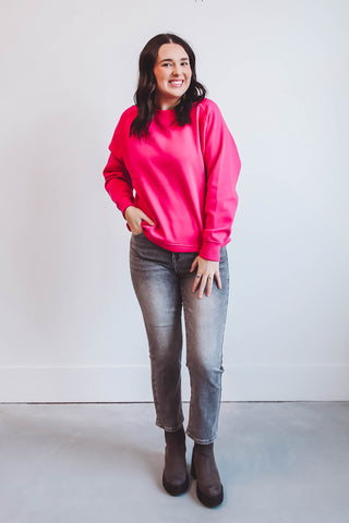 Erin Crewneck-Hot Pink