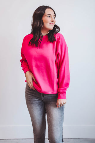 Erin Crewneck-Hot Pink