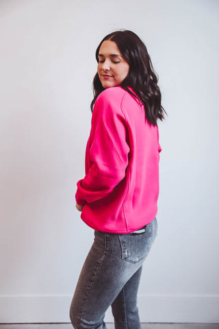 Erin Crewneck-Hot Pink