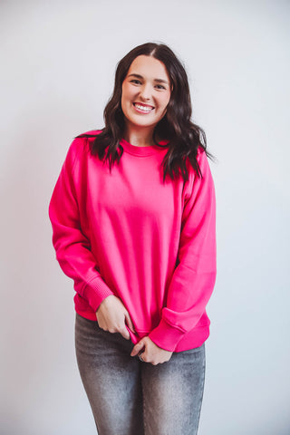 Erin Crewneck-Hot Pink