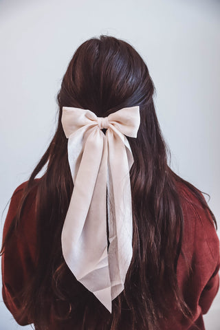 Satin Ribbon Bow-Off White