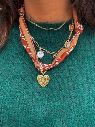 Tangled in Love Scarf Necklace-Brown
