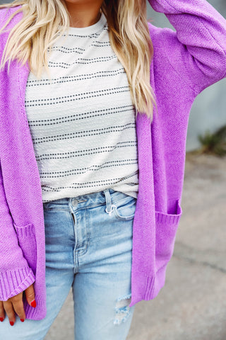 Lucy Sweater Cardigan-Purple