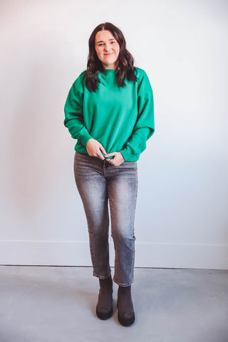 Makenna Crewneck-Kelly Green